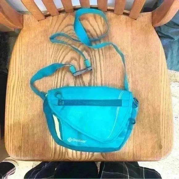 Outdoor Products Crossbody/Fanny Pack, Yellow/Turquoise Blue, 7”x9”x1” - Picture 10 of 10